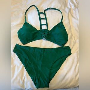 Cupshe Green Halter Bikini with Ladder Detail
